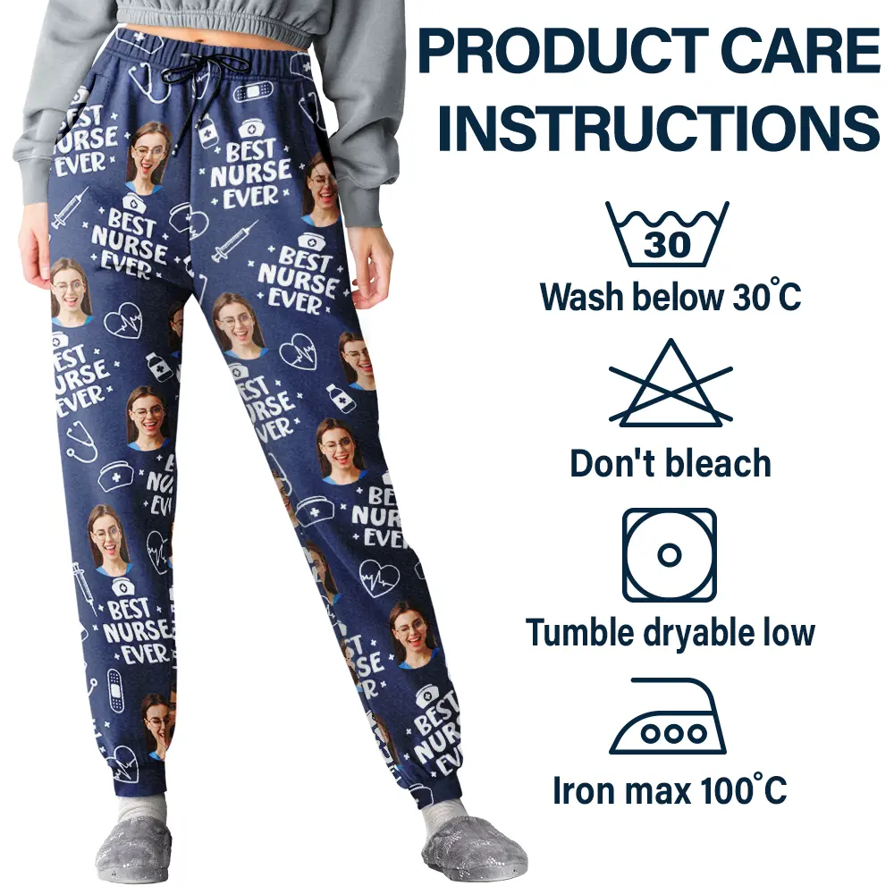 Custom Photo Best Nurse Ever - Personalized Sweatpants - Image 6