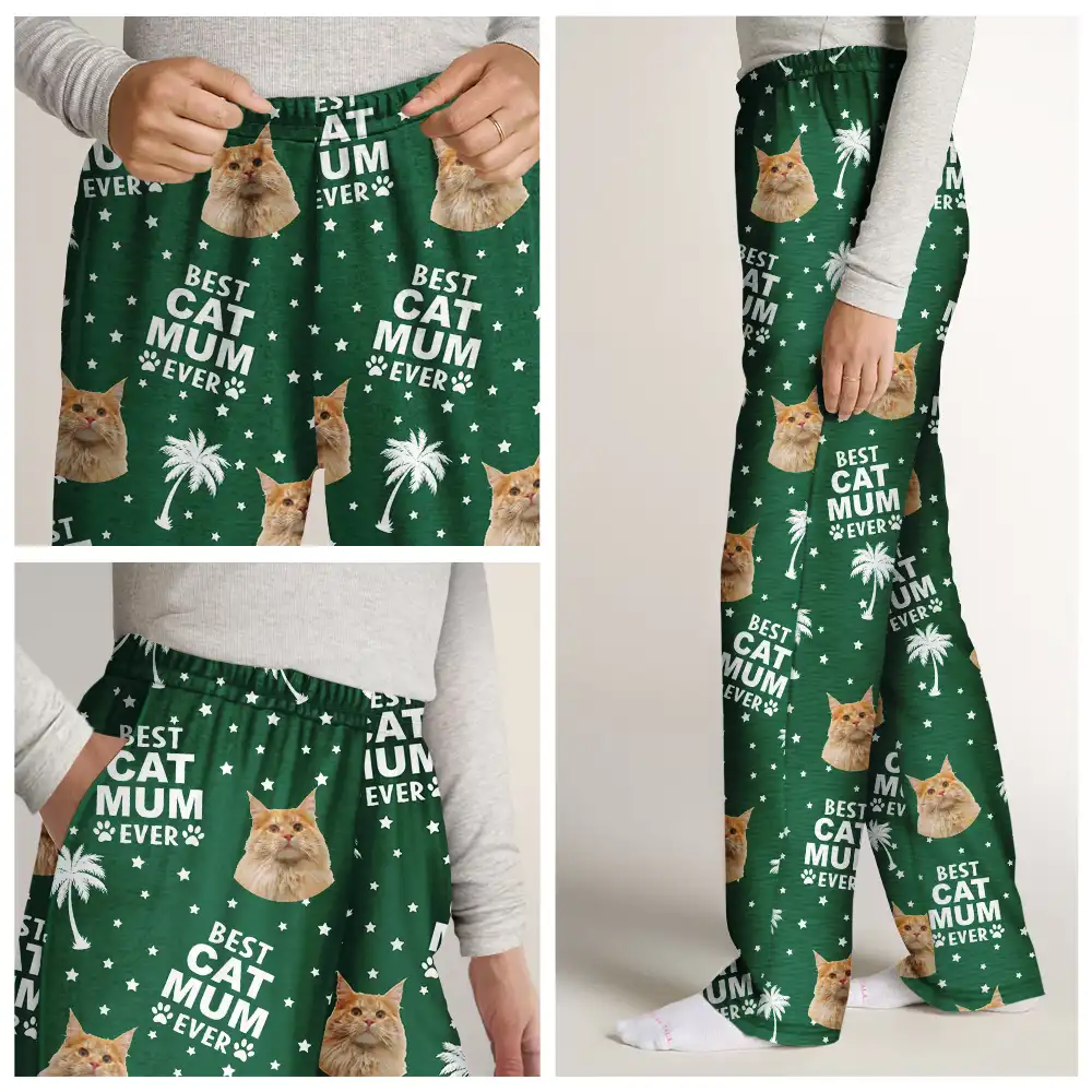 Custom Photo Best Pet Ever - Personalized Pajama Pants - Image 7