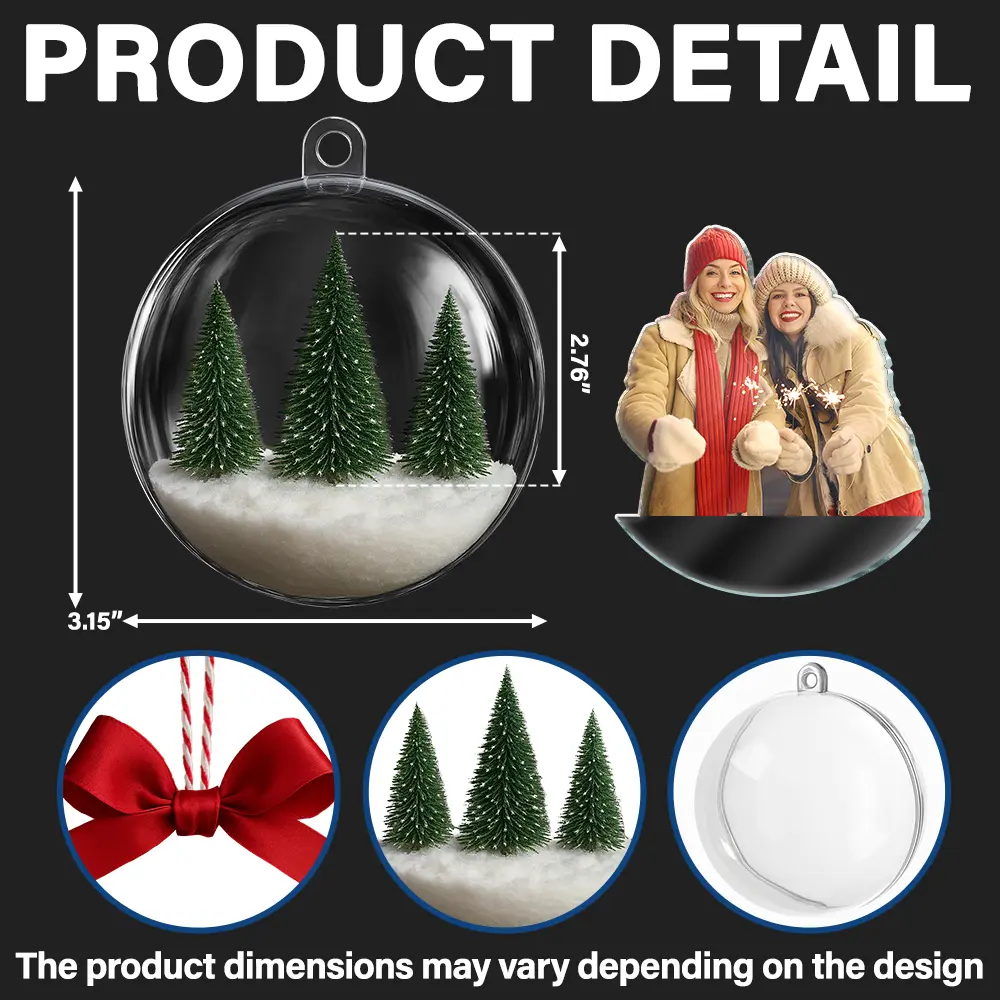 Custom Photo Bestie It Takes A Long Time To Grow An Old Friend - Personalized 3D Acrylic Ball Ornament - Image 3