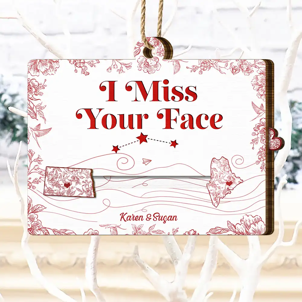 Custom Photo Bestie Long Distance The Miles Don't Matter - Personalized Wooden Slide Ornament - Image 3