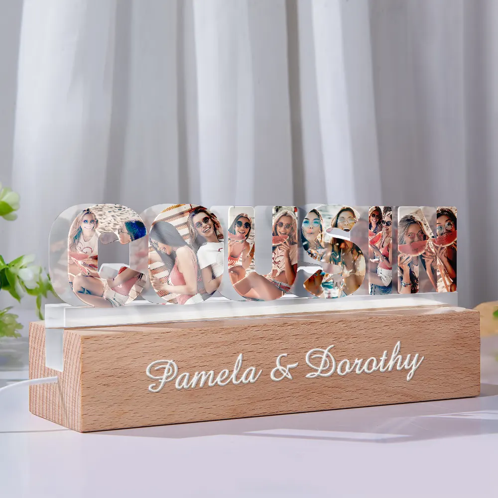 Custom Photo Bestie Sister Custom Names - Personalized Custom Shaped LED Light - Image 2
