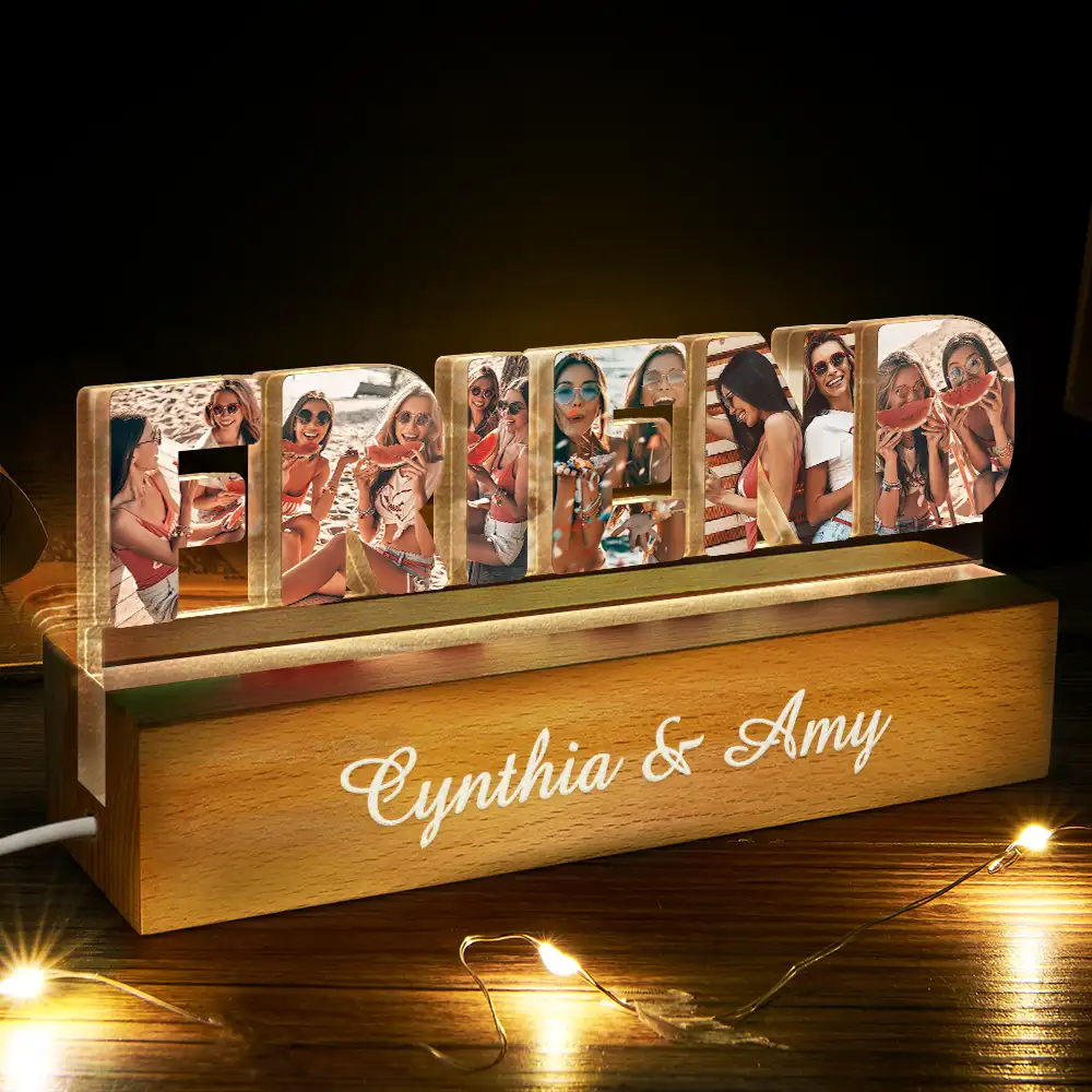 Custom Photo Bestie Sister Custom Names - Personalized Custom Shaped LED Light - Image 3
