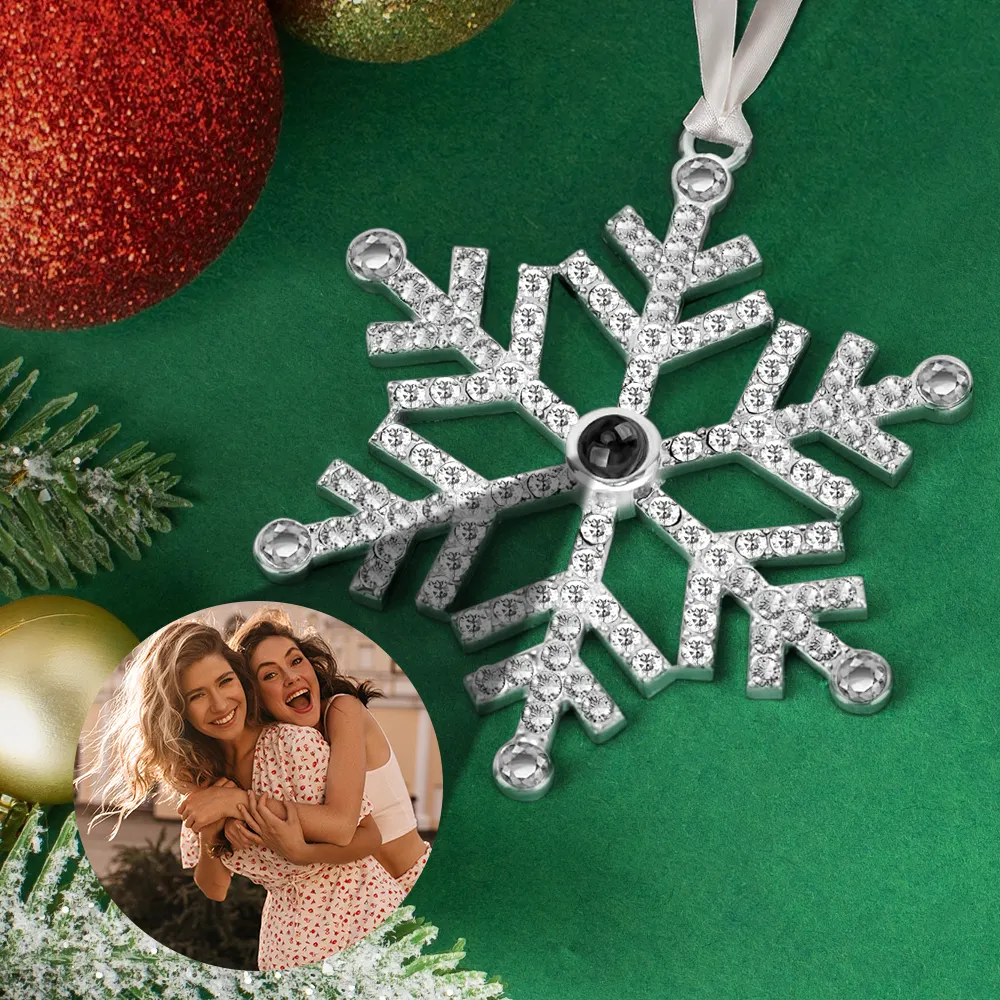 Custom Photo Bestie Sister Old Friends - Personalized Photo Projection Ornament - Image 4