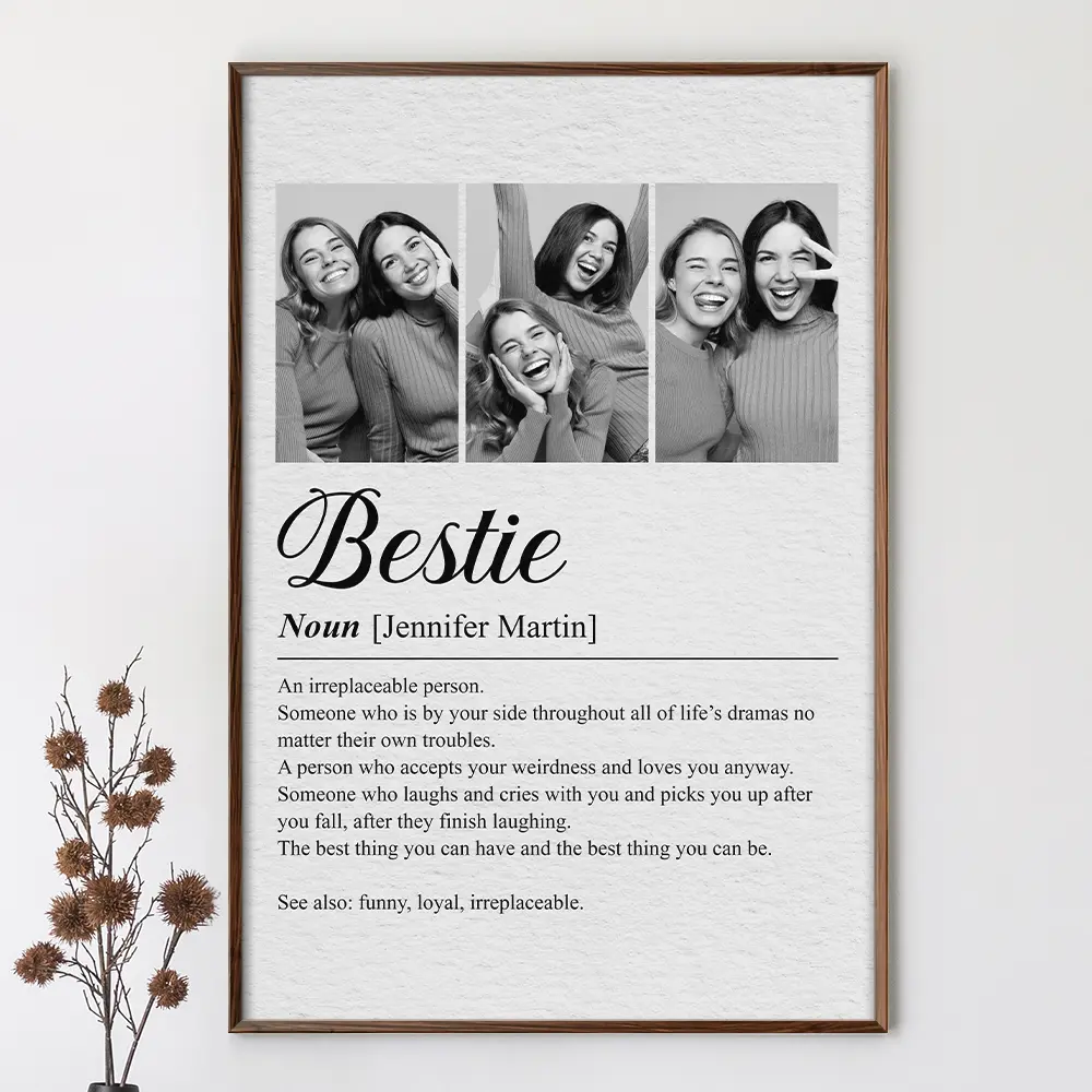 Custom Photo Bestie Soul Sister Definition - Personalized Poster - Image 3