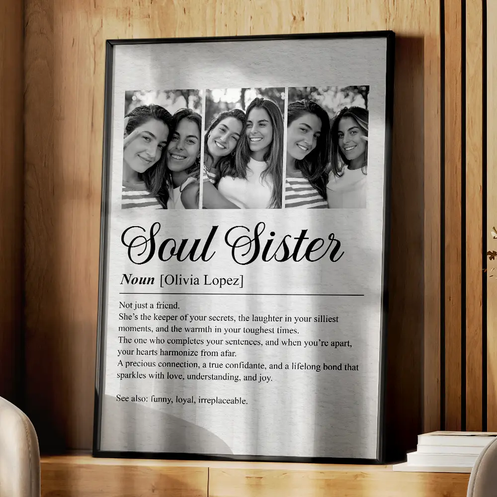 Custom Photo Bestie Soul Sister Definition - Personalized Poster - Image 4
