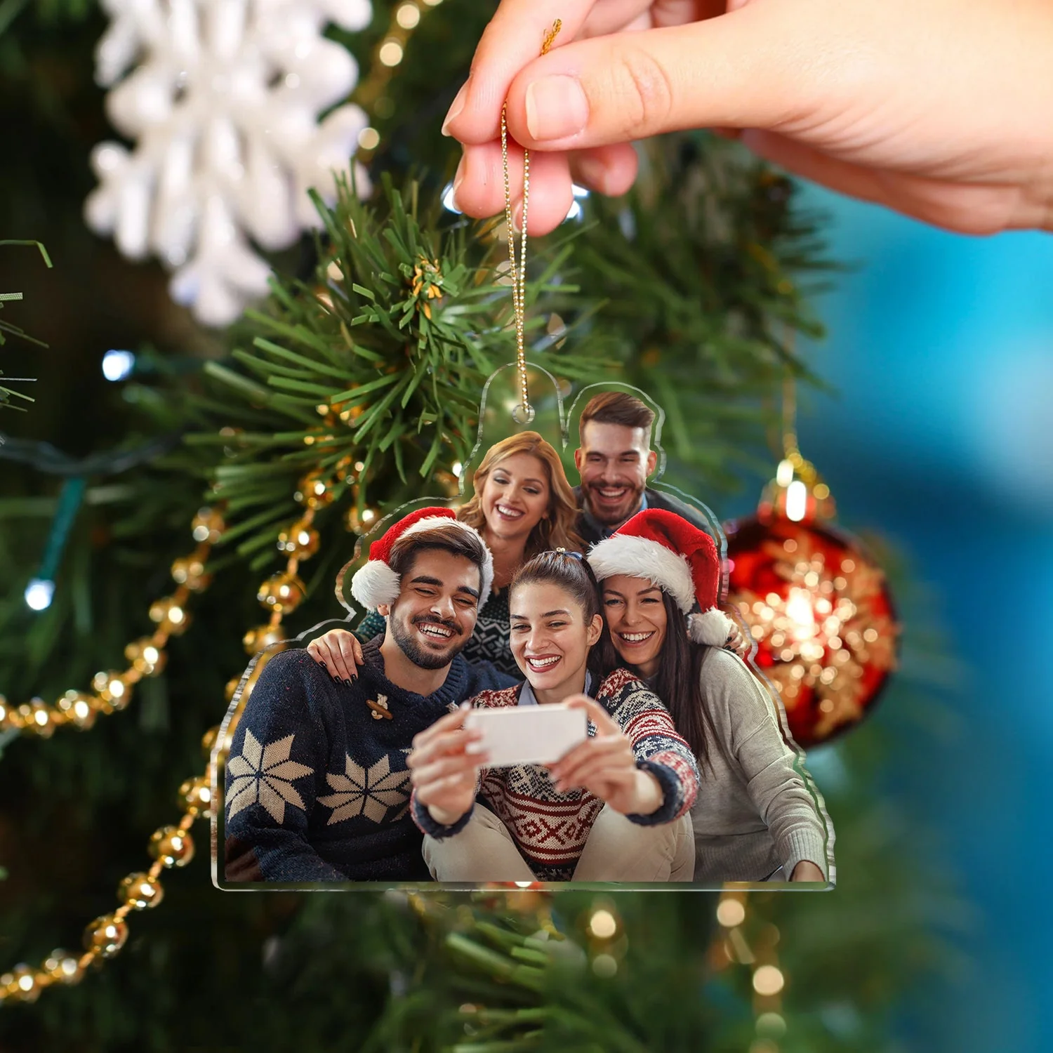 Custom Photo Besties Colleagues Sisters - Christmas Gift For Best Friends, Siblings - Personalized Acrylic Photo Ornament - Image 4