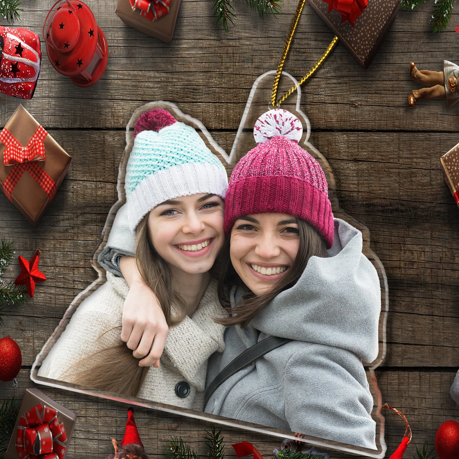Custom Photo Besties Colleagues Sisters - Christmas Gift For Best Friends, Siblings - Personalized Acrylic Photo Ornament - Image 7