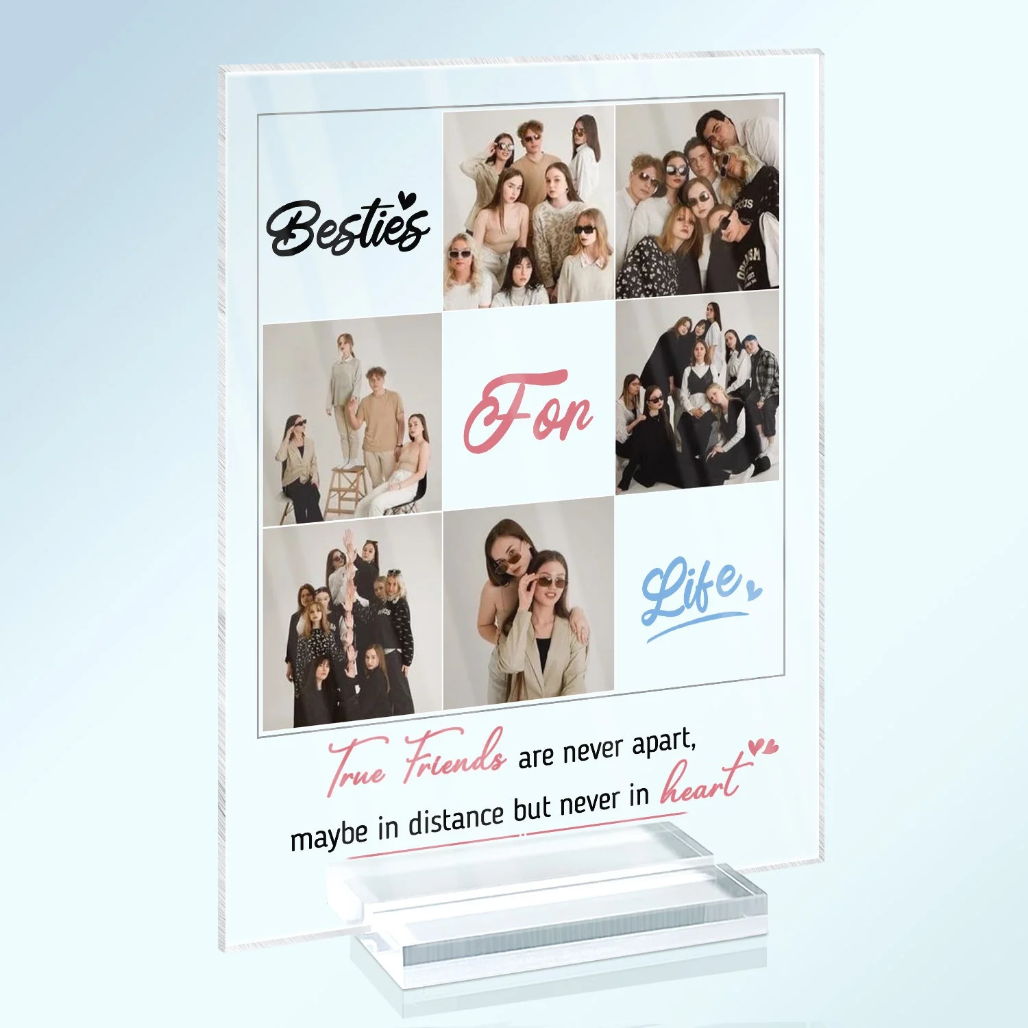 Custom Photo Besties For Life - Gift For Bestie - Personalized Vertical Rectangle Acrylic Plaque - Image 2