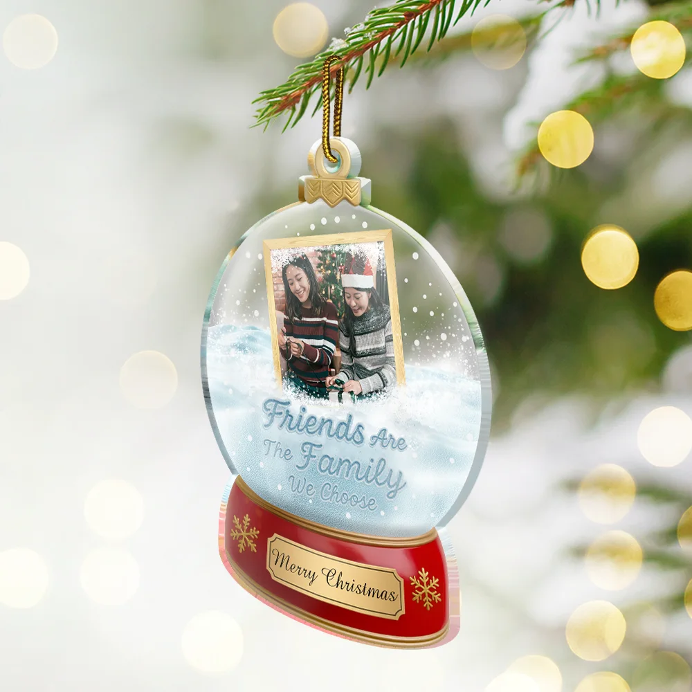 Custom Photo Besties Forever Christmas - Personalized Custom Shaped Acrylic Ornament - Image 2