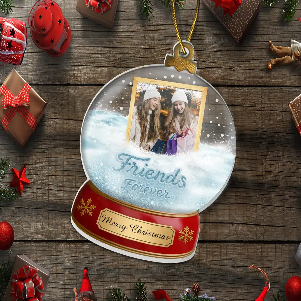 Custom Photo Besties Forever Christmas - Personalized Custom Shaped Acrylic Ornament - Image 5