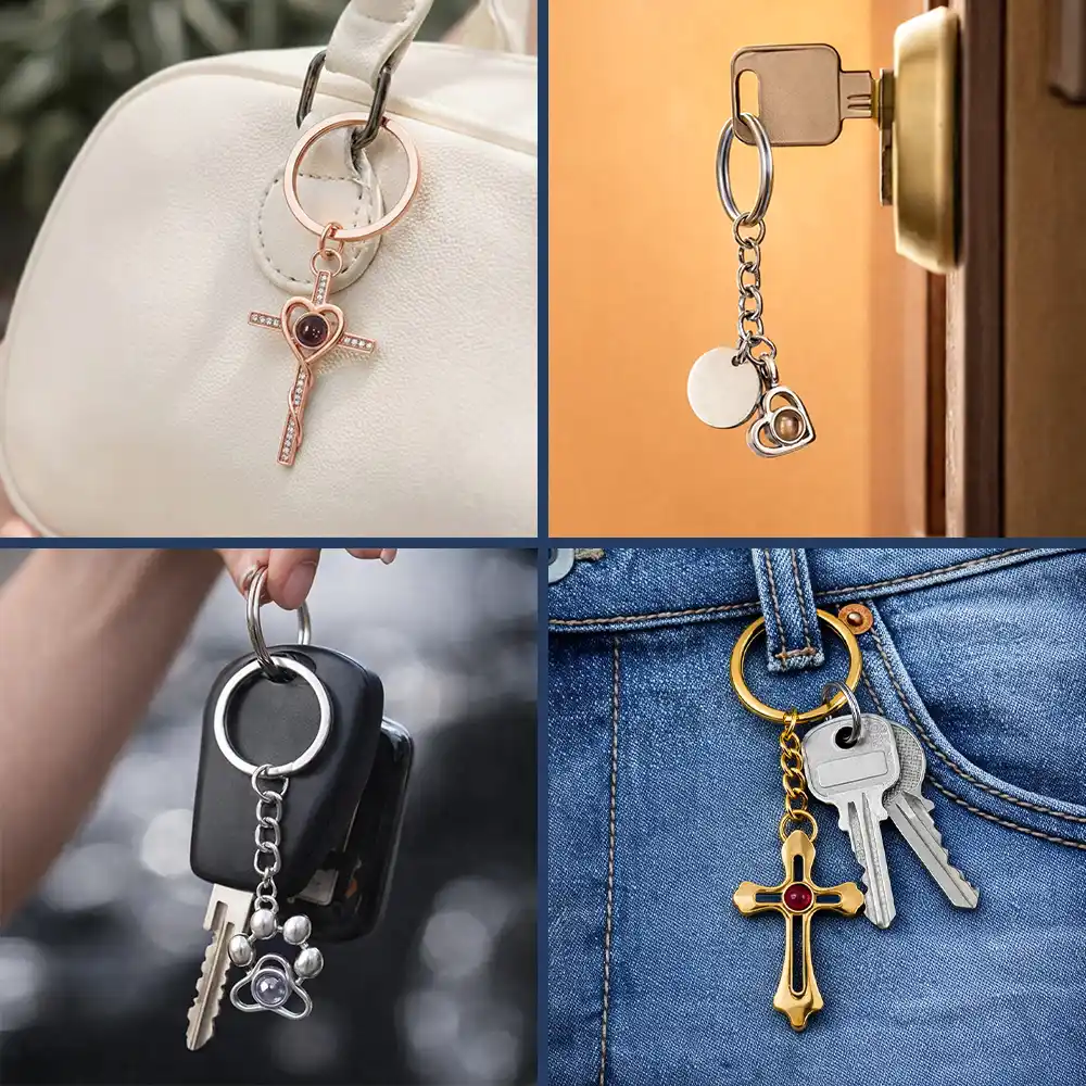 Custom Photo Besties Forever - Personalized Custom Shaped Photo Projection Keychain - Image 6