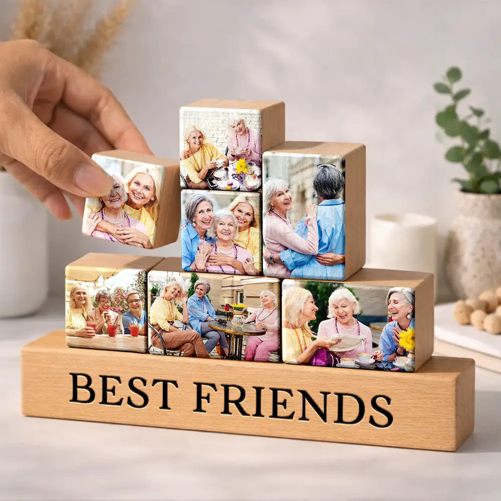 Custom Photo Besties Forever - Personalized Wooden Stacking Photo Blocks - Image 3