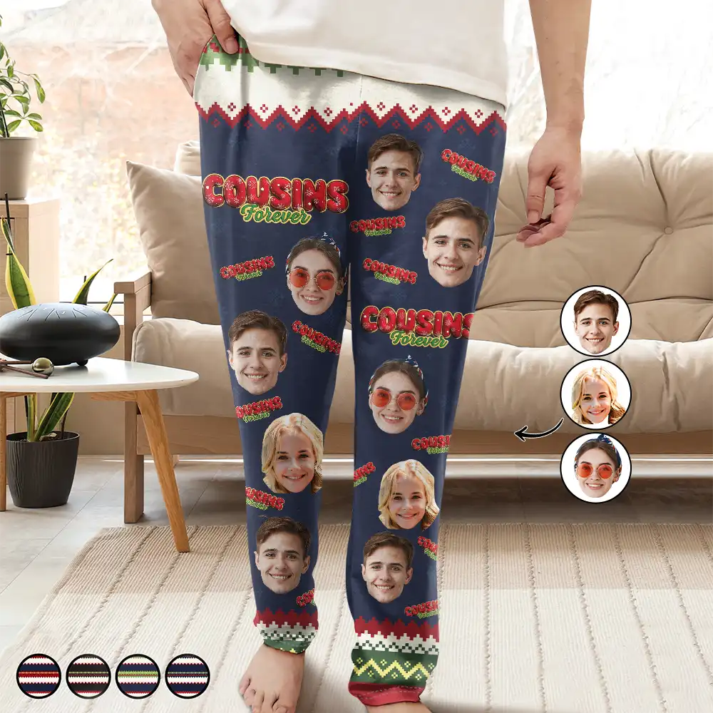 Custom Photo Besties Friends Siblings Forever - Personalized Pajama Pants - Image 2