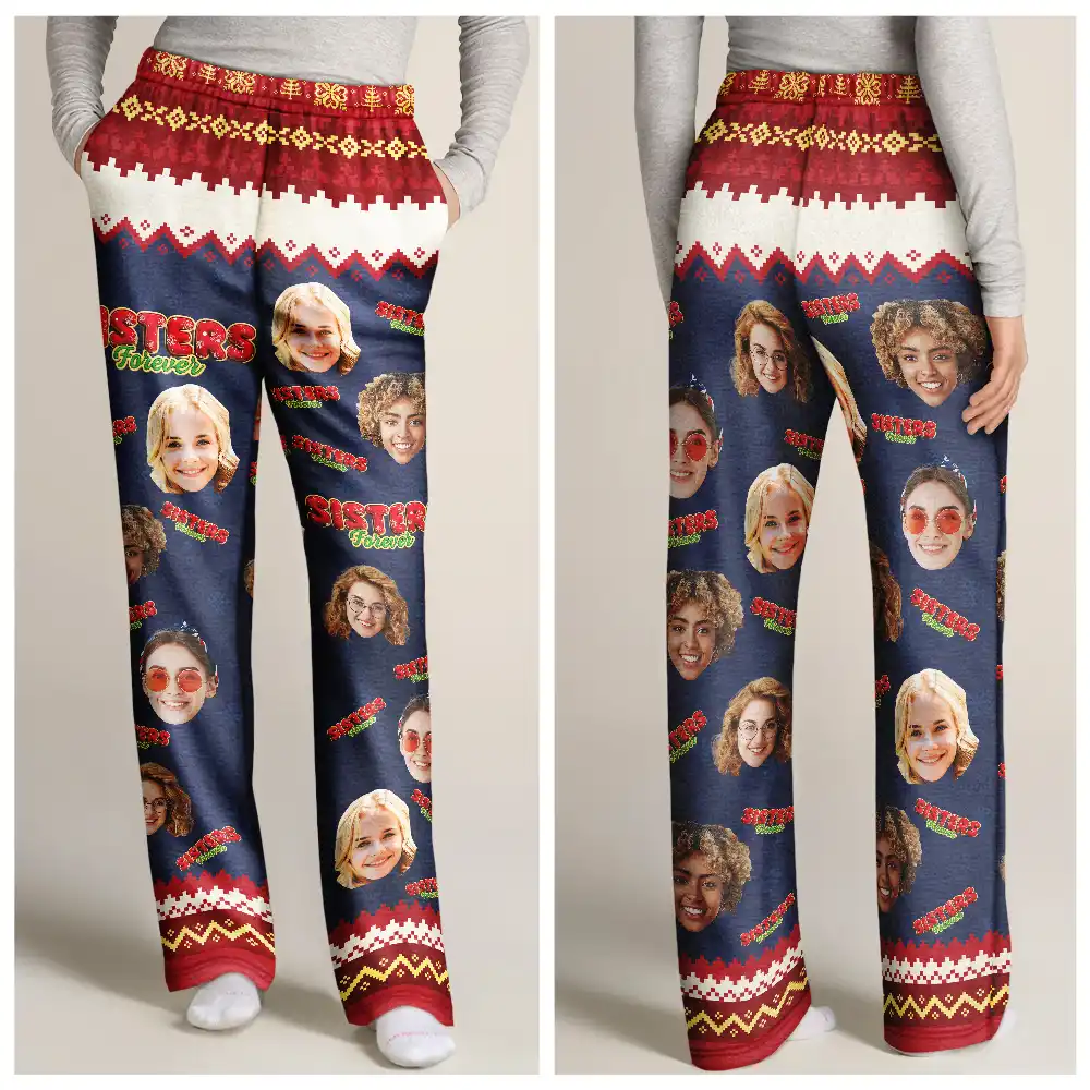Custom Photo Besties Friends Siblings Forever - Personalized Pajama Pants - Image 5