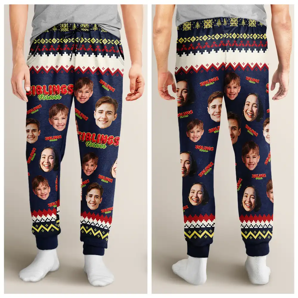 Custom Photo Besties Friends Siblings Forever - Personalized Pajama Pants - Image 6