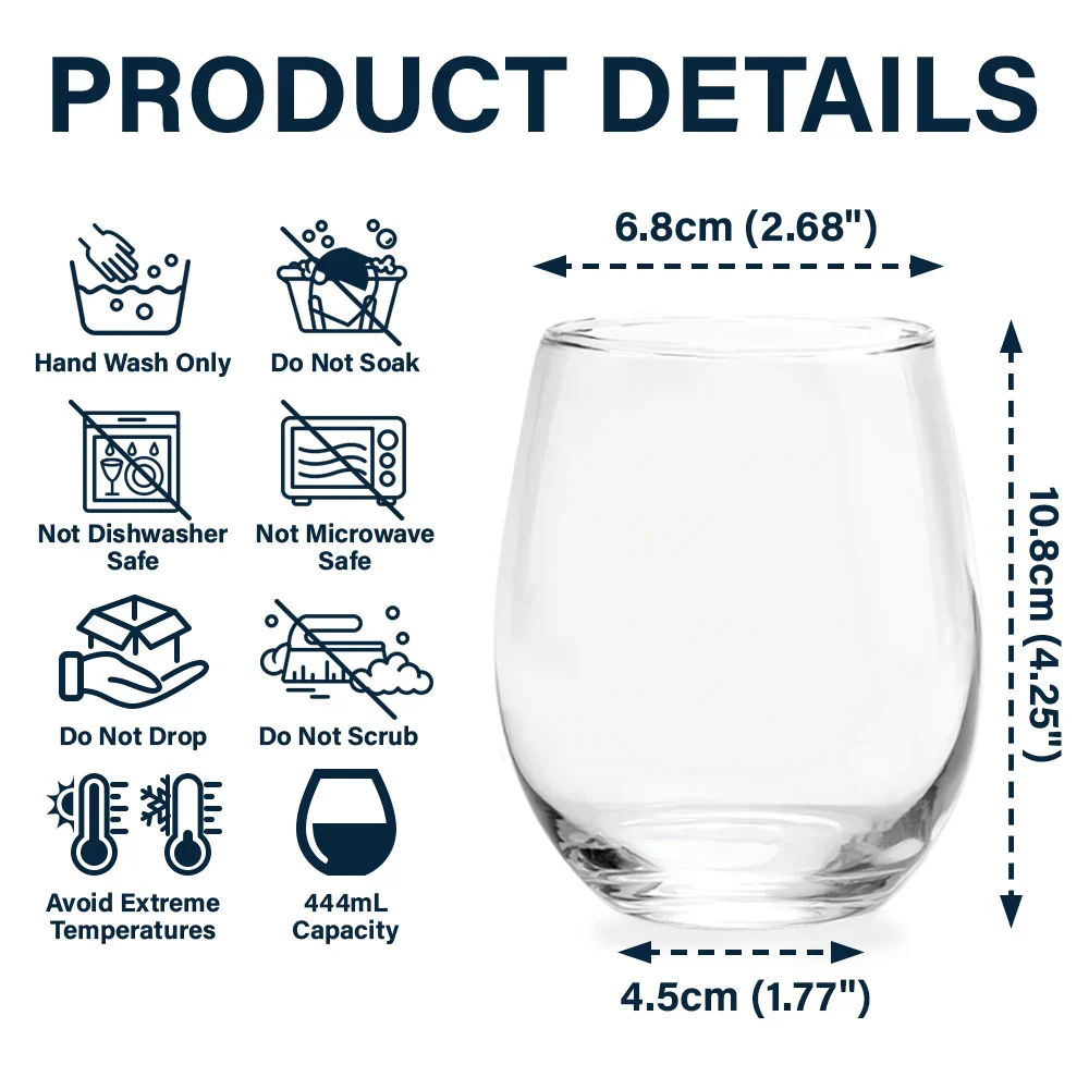 Custom Photo Besties Gray Scale Right In The Throat - Personalised Stemless Wine Glass - Image 5