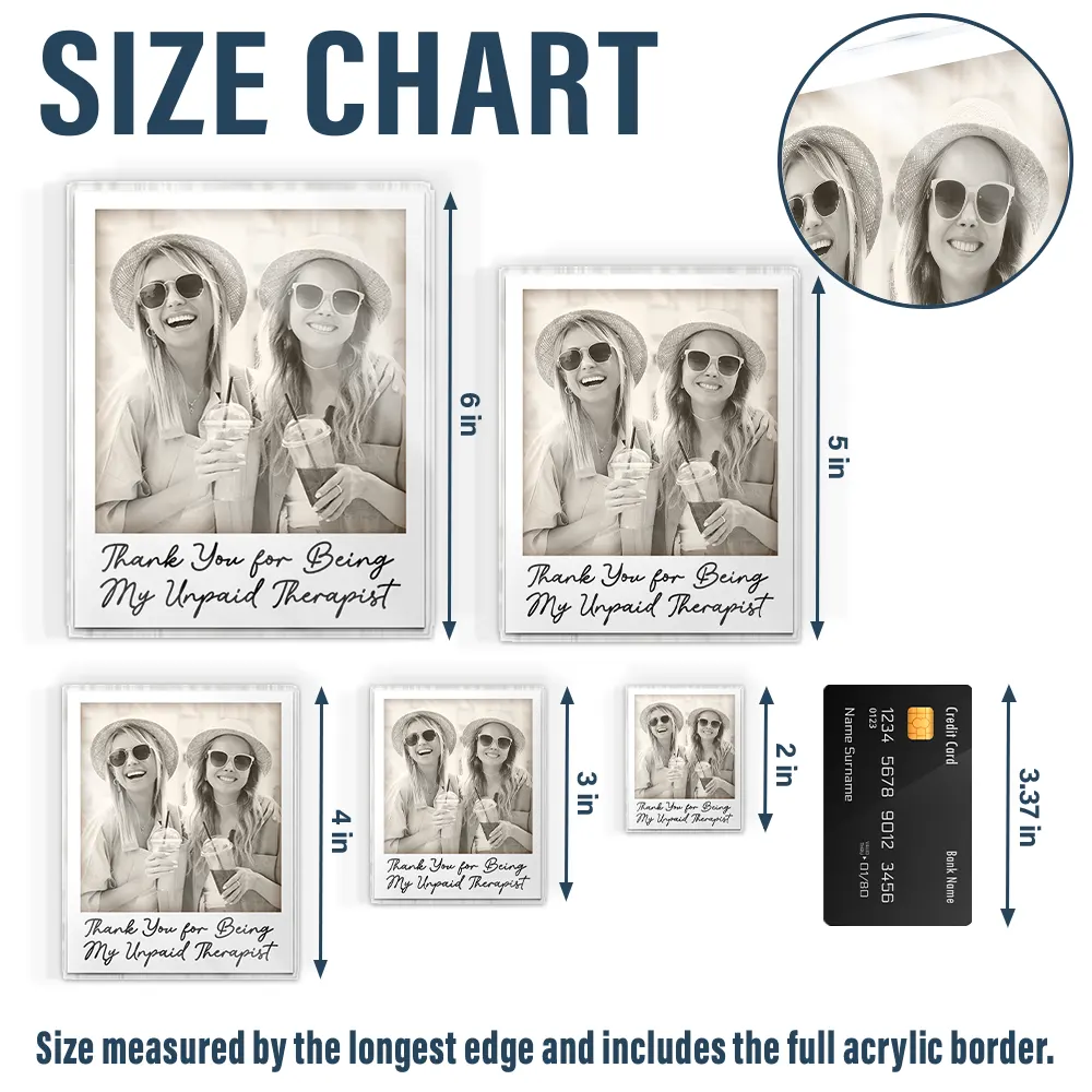 Custom Photo Besties Gray Scale Right In The Throat - Personalized Acrylic Fridge Magnet - Image 5