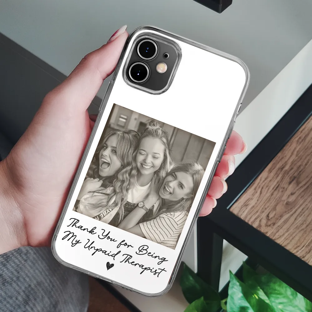Custom Photo Besties Gray Scale Right In The Throat - Personalized Clear Phone Case - Image 6