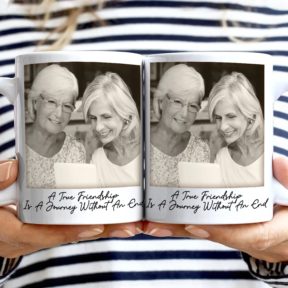 Custom Photo Besties Gray Scale Right In The Throat - Personalized Mug - Image 2