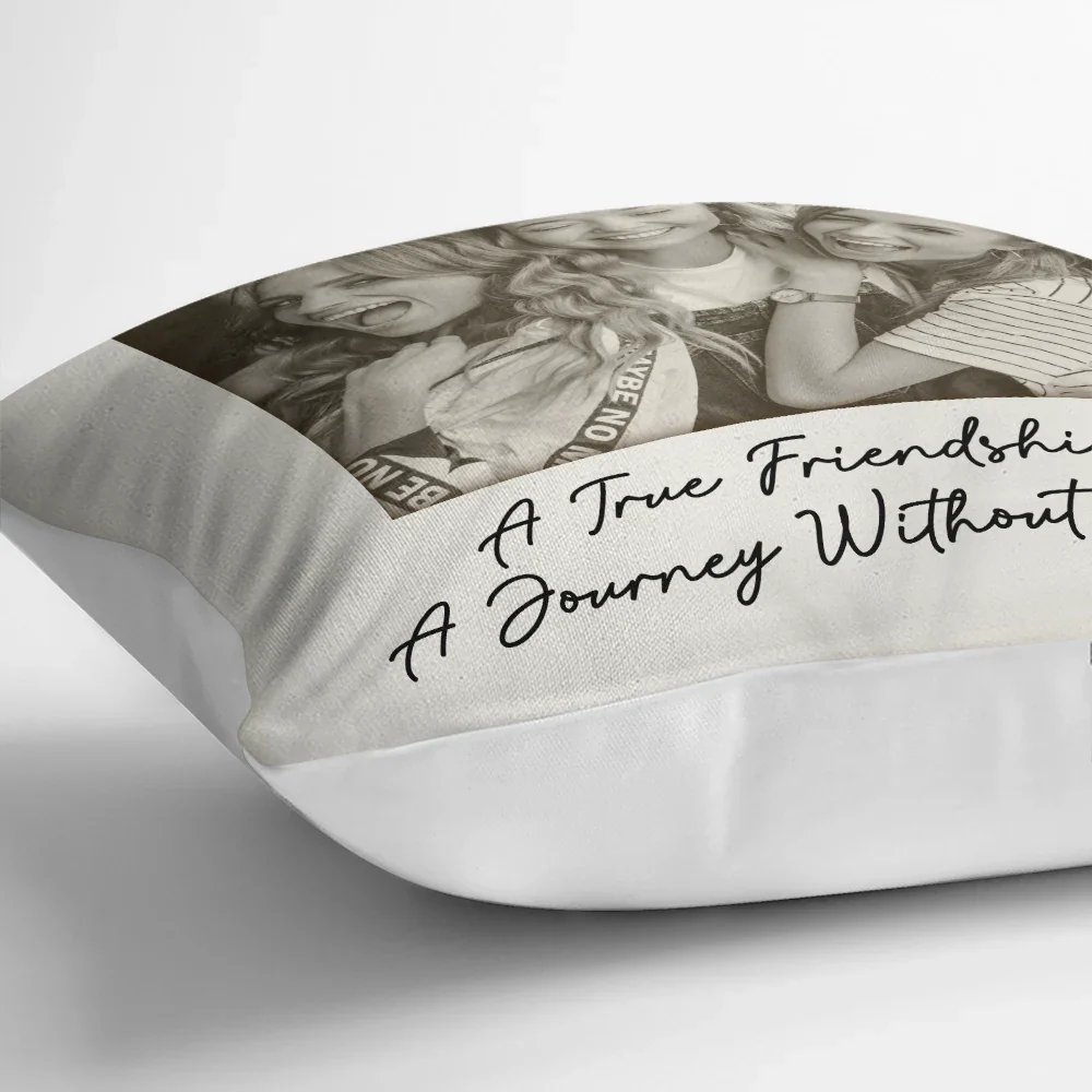 Custom Photo Besties Gray Scale Right In The Throat - Personalized Pillow - Image 3