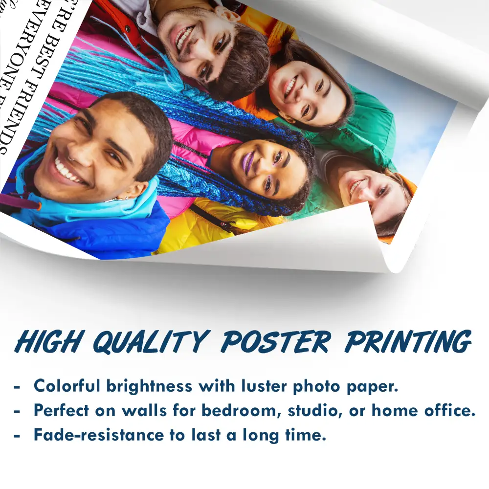 Custom Photo Besties Gray Scale Right In The Throat - Personalized Poster - Image 5