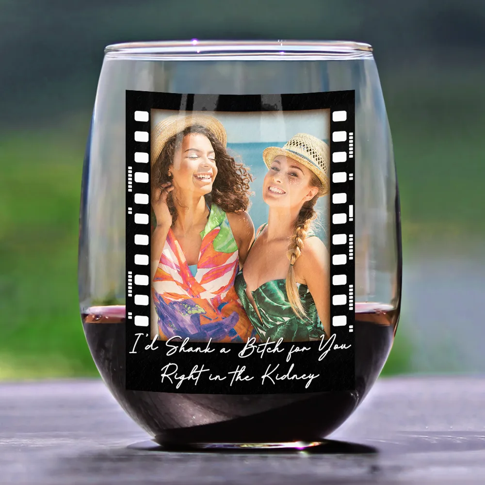 Custom Photo Besties Right In The Throat Film Roll - Personalized Stemless Wine Glass - Image 2