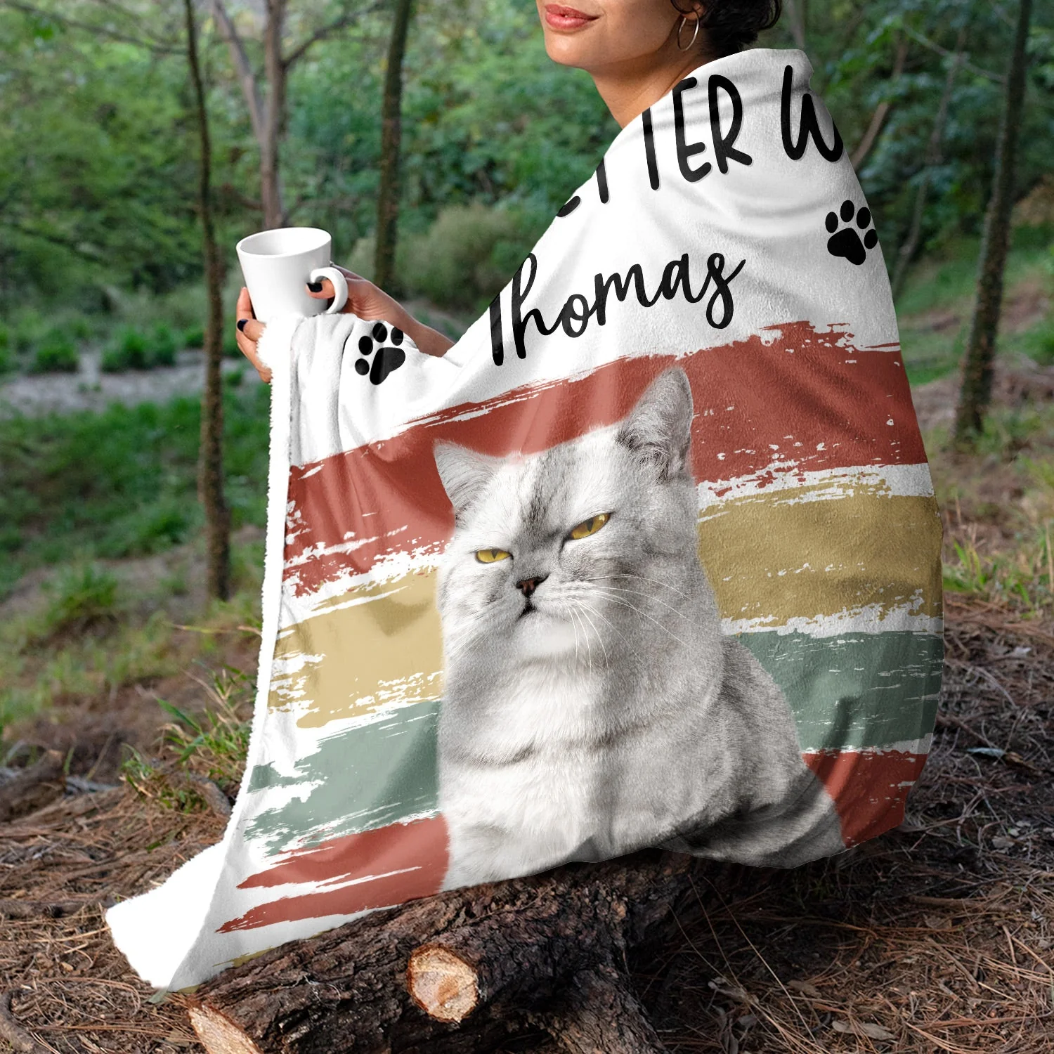 Custom Photo Better Life With Dog Cat - Gift For Pet Lovers - Personalized Fleece Blanket - Image 6