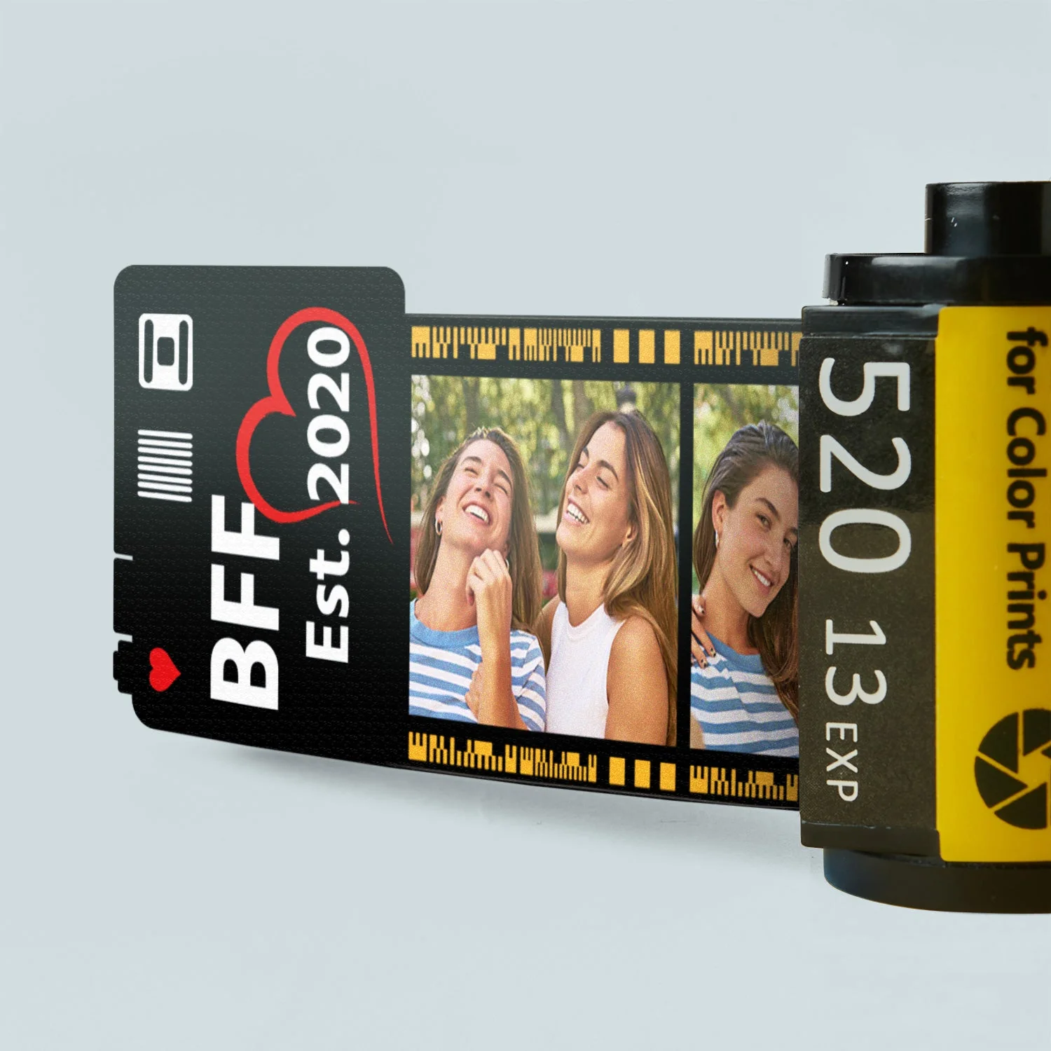 Custom Photo Bff Est - Loving, Anniversary Gift For Besties, Friends - Personalized Film Roll Keychain - Image 2