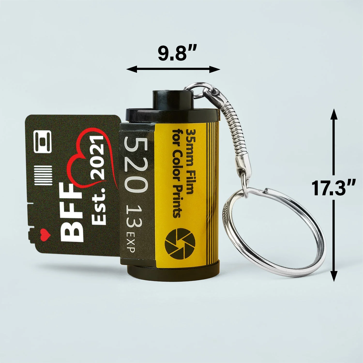 Custom Photo Bff Est - Loving, Anniversary Gift For Besties, Friends - Personalized Film Roll Keychain - Image 5