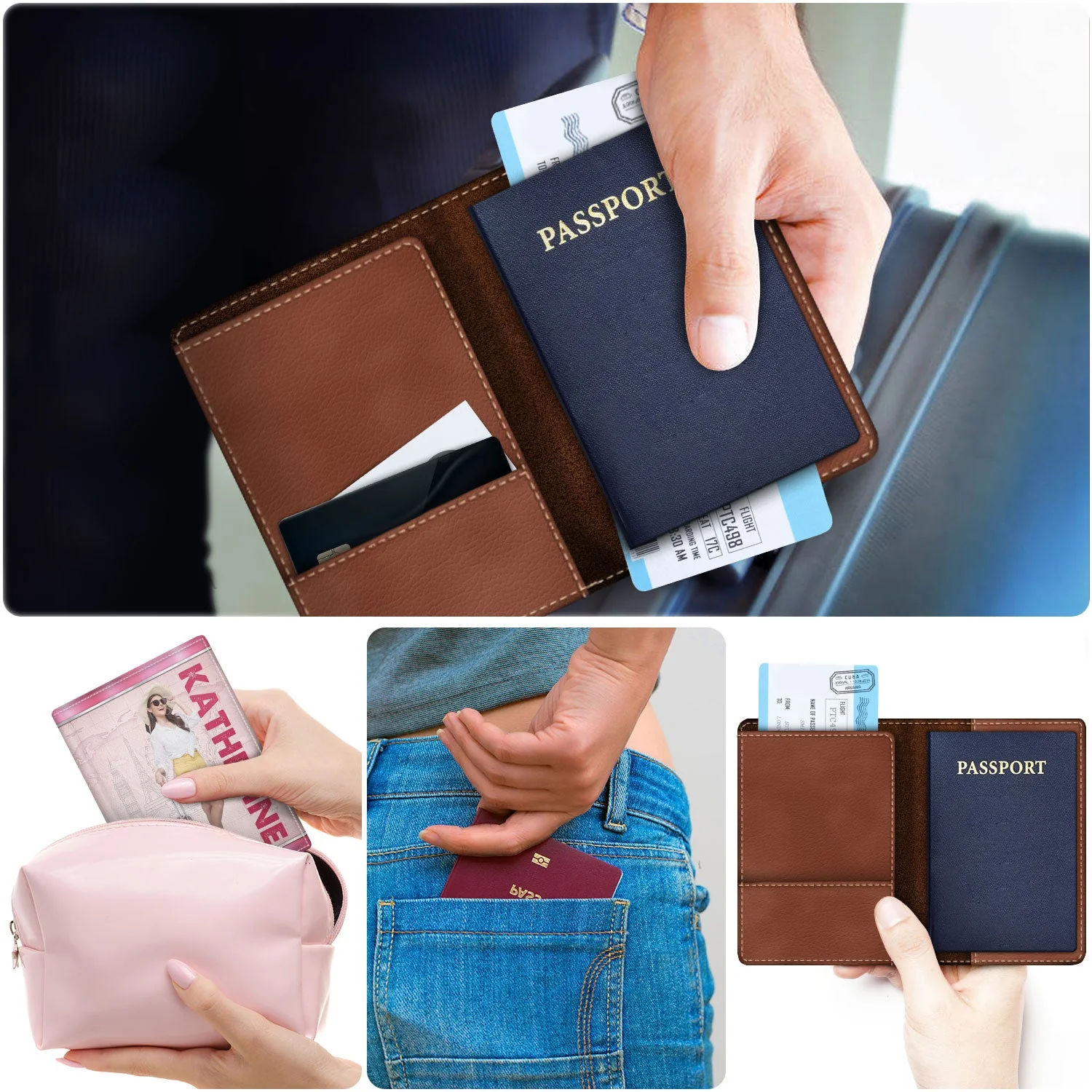 Custom Photo - Birthday Gift For Her, Him, Family, Trippin', Traveling Lovers - Personalized Passport Cover, Passport Holder - Image 6
