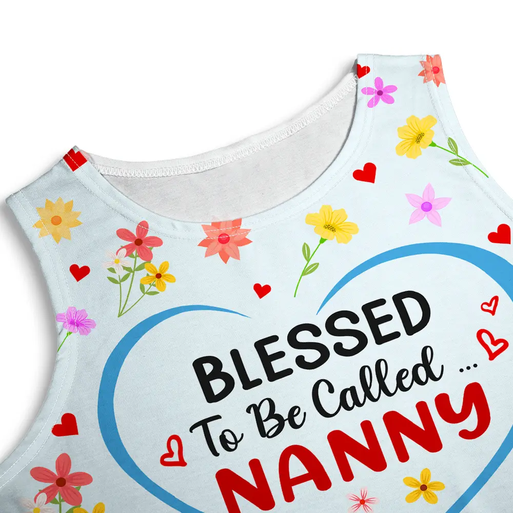 Custom Photo Bless To Be Called Grandma Nana Mom - Personalized Sleeveless Tank Dress - Image 6