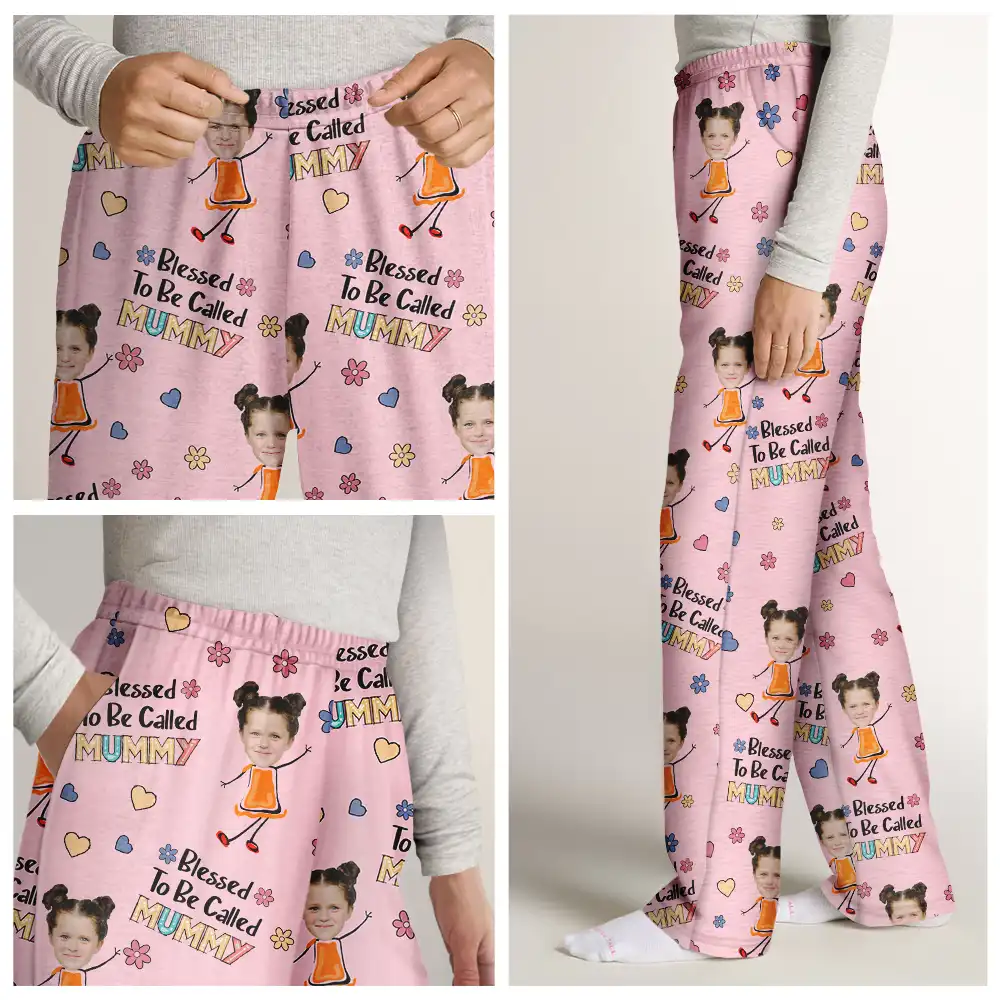 Custom Photo Bless To Be Called Grandma Nana - Personalized Pajama Pants - Image 8