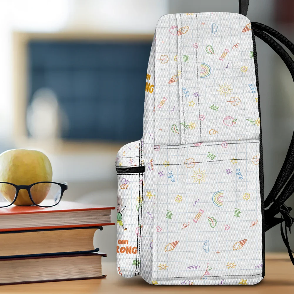 Custom Photo Bloom Notes For Kids - Personalized Canvas Backpack - Image 4