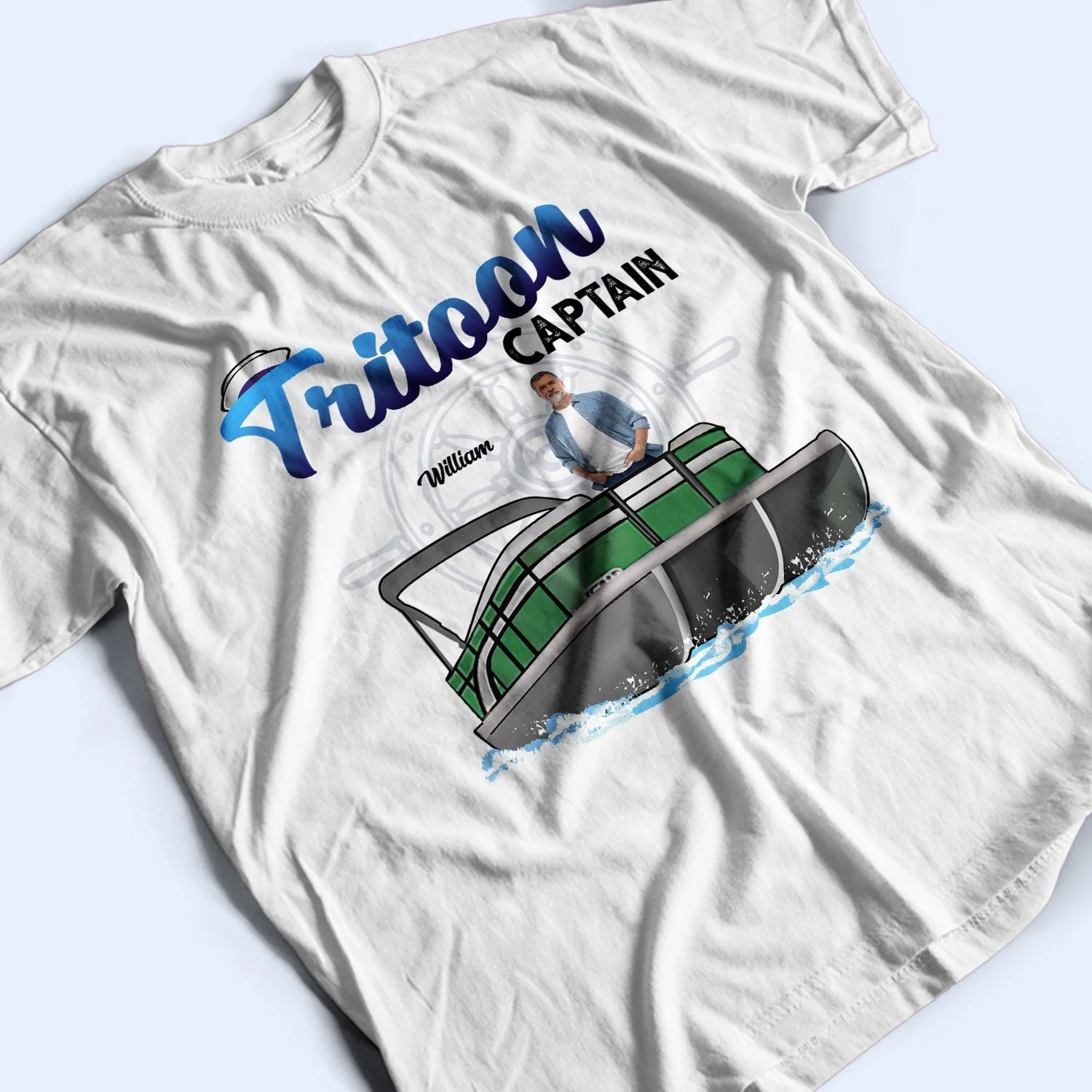 Custom Photo Boating Pontoon Captain - Birthday, Traveling, Cruising Gift For Pontooning Lovers, Lake Lovers, Travelers - Personalized Custom T Shirt - Image 3