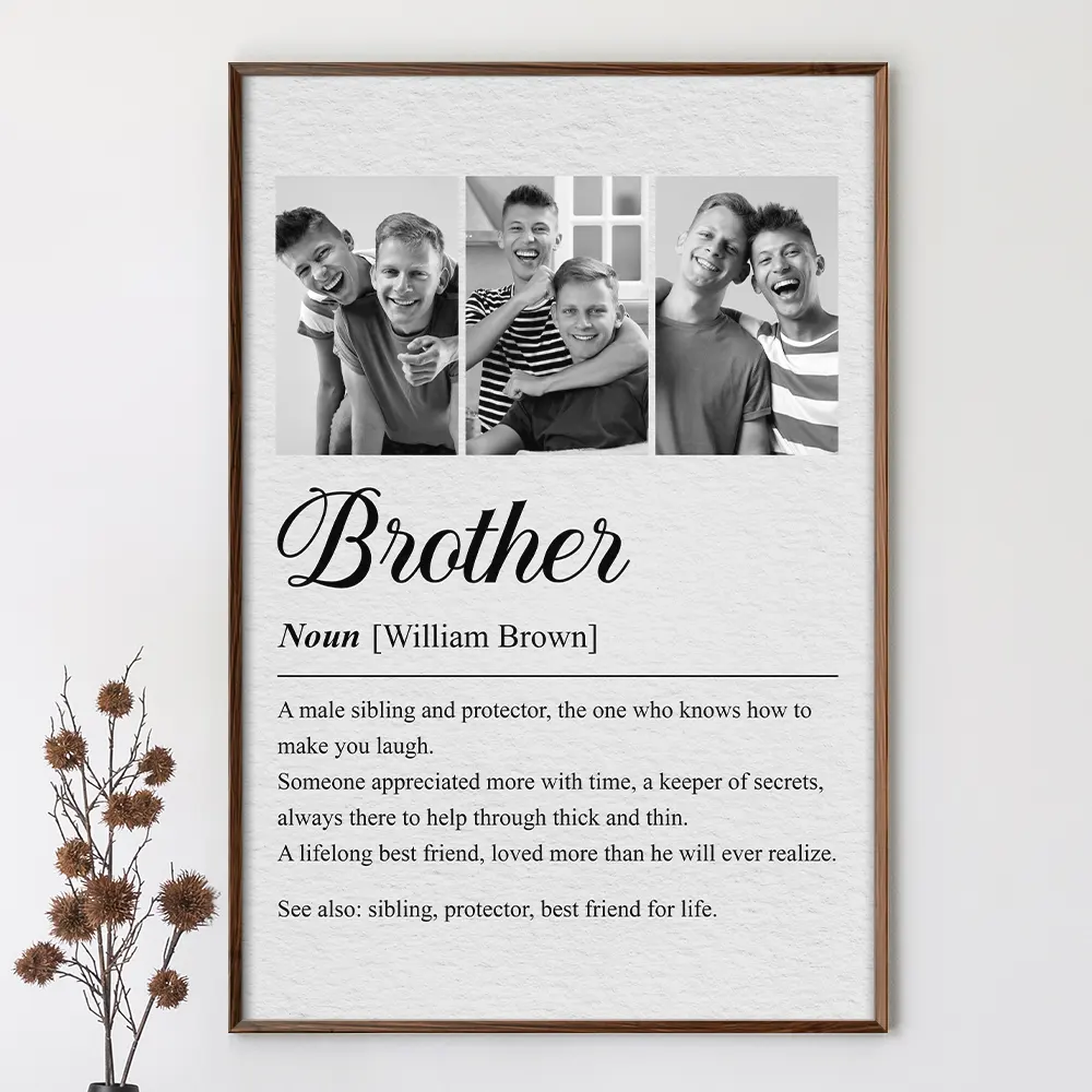 Custom Photo Brother Sister Definition - Personalized Poster - Image 3