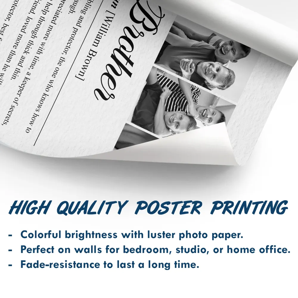 Custom Photo Brother Sister Definition - Personalized Poster - Image 5