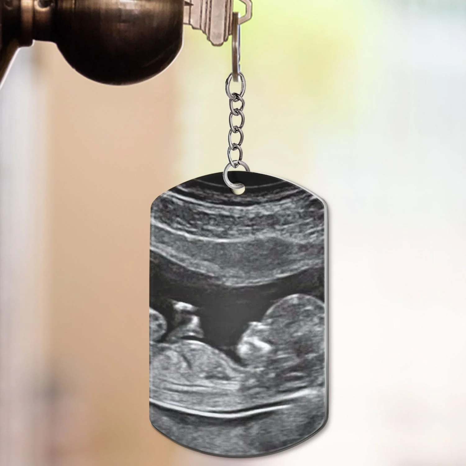 Custom Photo Calendar Baby Announcement - Gift For Pregnant Mother - Personalized Aluminum Keychain - Image 3