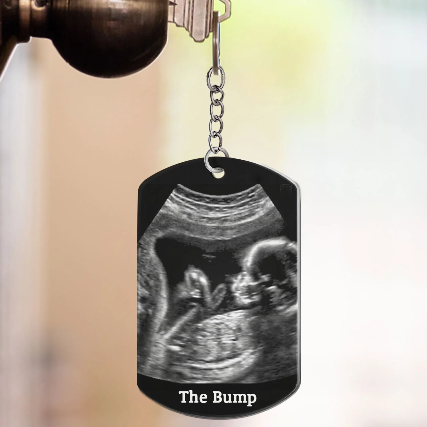 Custom Photo Calendar Can't Wait To Meet You - Gift For Father - Personalized Aluminum Keychain - Image 3