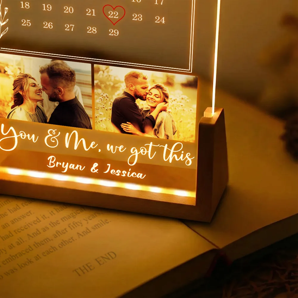 Custom Photo Calendar Couple The Start Of Our Us - Personalized Night Light - Image 6