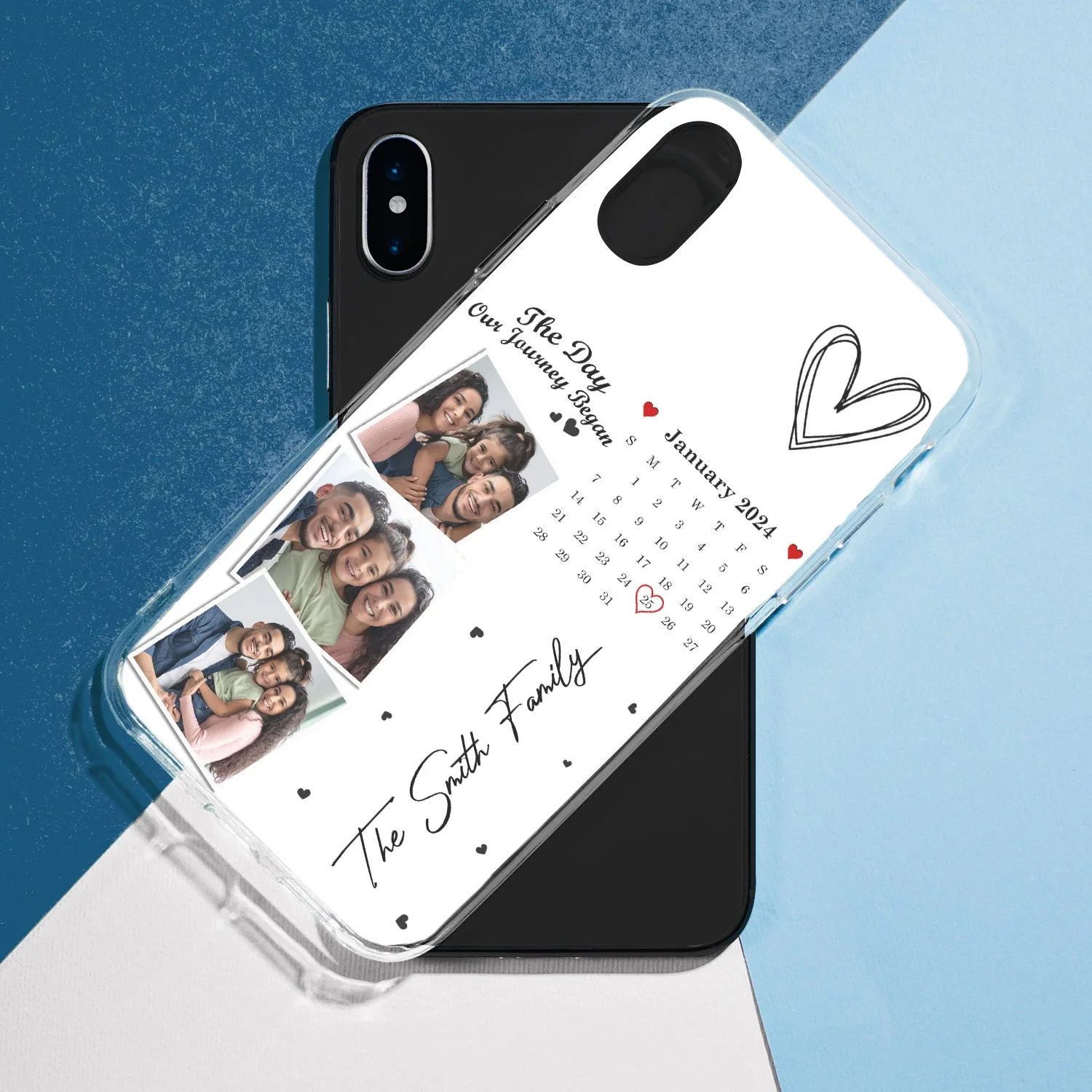 Custom Photo Calendar Family Name The Day Our Journey Began - Gift For Family - Personalized Clear Phone Case - Image 5