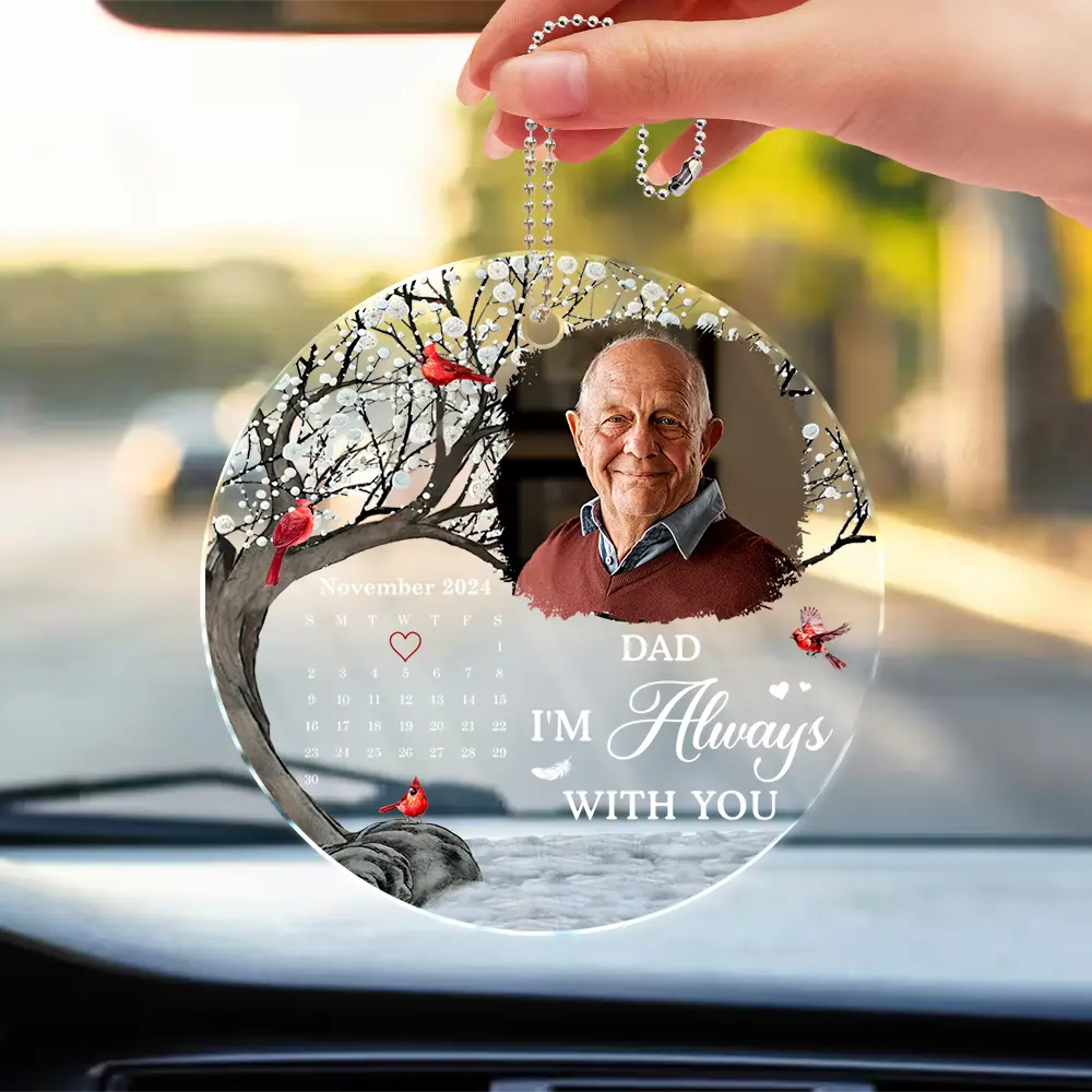 Custom Photo Calendar Memorial The Moment Your Heart Stopped - Personalized Acrylic Car Hanger - Image 3