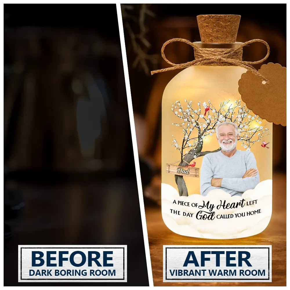 Custom Photo Calendar Memorial The Moment Your Heart Stopped - Personalized Short Bottle Light - Image 3