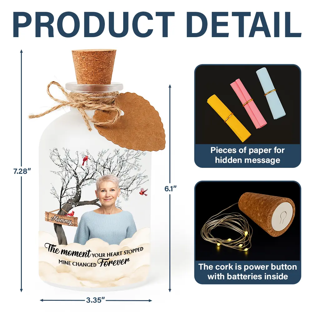 Custom Photo Calendar Memorial The Moment Your Heart Stopped - Personalized Short Bottle Light - Image 6