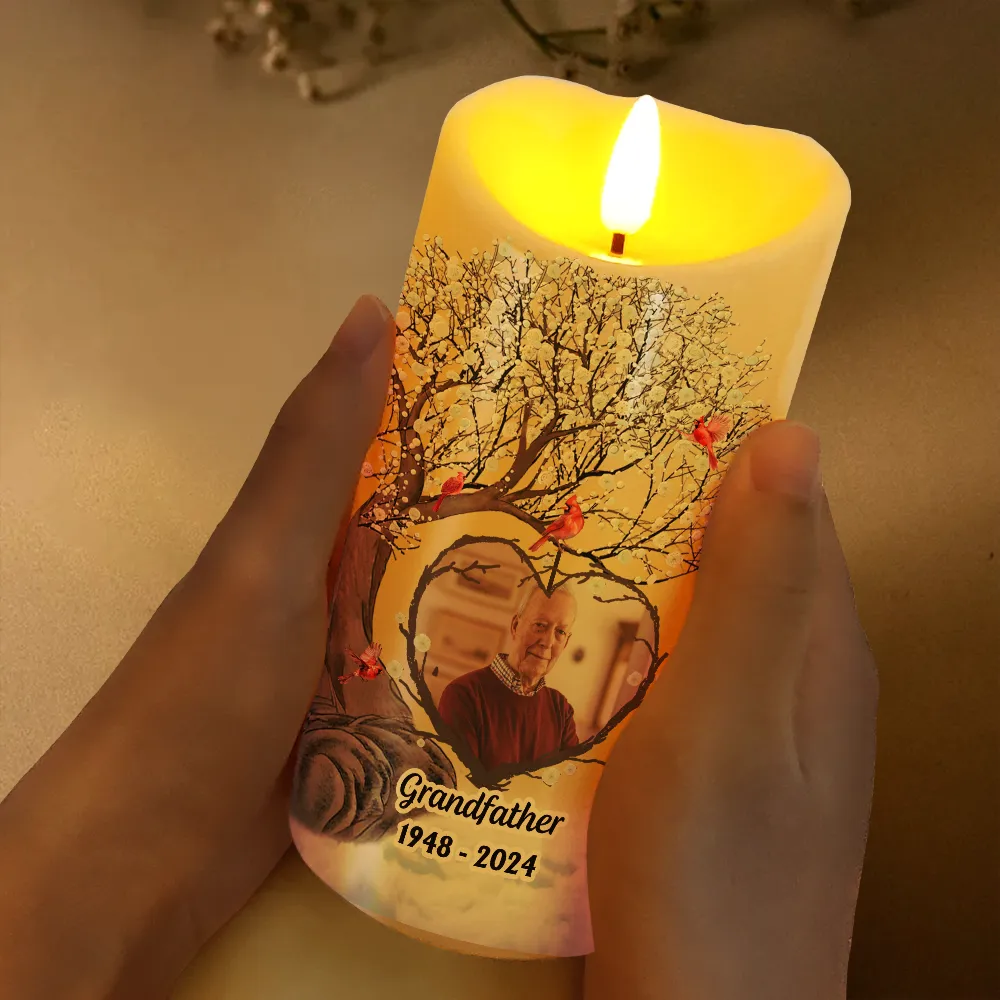 Custom Photo Calendar The Day God Called You Home Memorial - Personalized Flameless LED Candle - Image 3