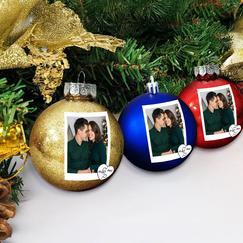 Custom Photo Calendar The Day I Found My Missing Piece - Personalized Ball Ornament - Image 4