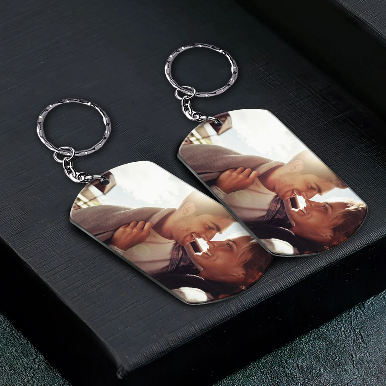 Custom Photo Calendar The Day My Life Changed - Gift For Couples - Personalized Aluminum Keychain - Image 2