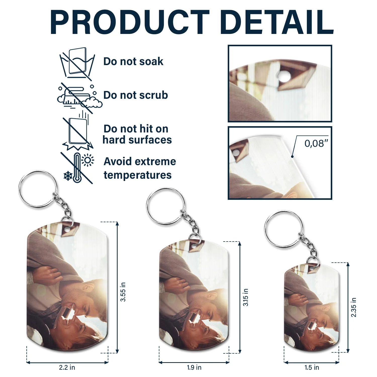 Custom Photo Calendar The Day My Life Changed - Gift For Couples - Personalized Aluminum Keychain - Image 5