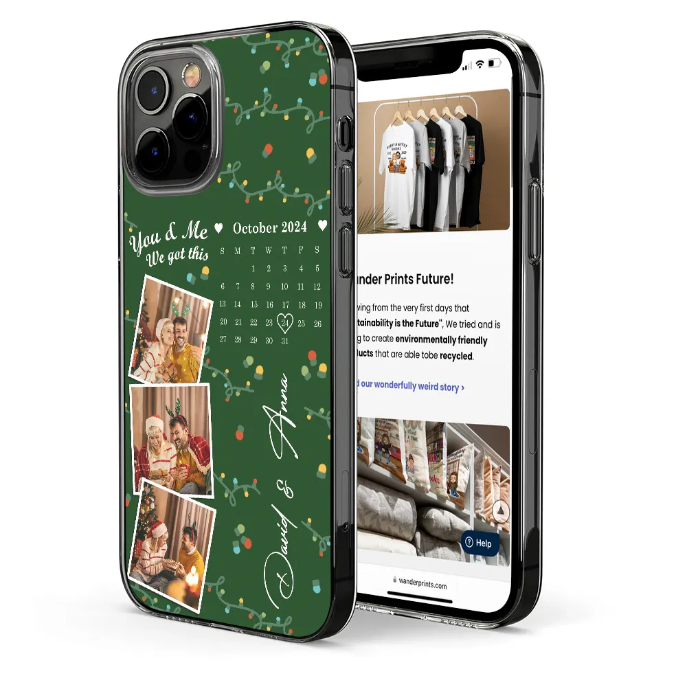 Custom Photo Calendar The Day Our Journey Began Christmas Version - Personalized Clear Phone Case - Image 2