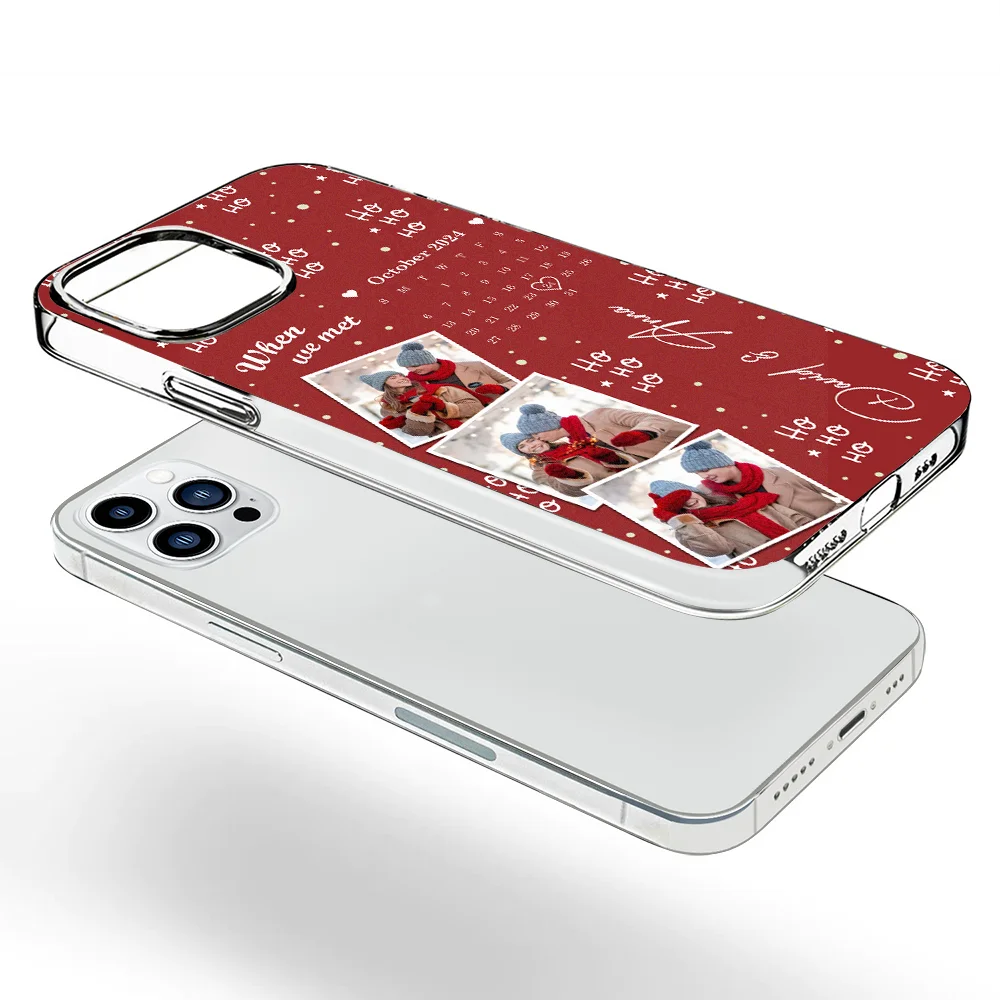 Custom Photo Calendar The Day Our Journey Began Christmas Version - Personalized Clear Phone Case - Image 3