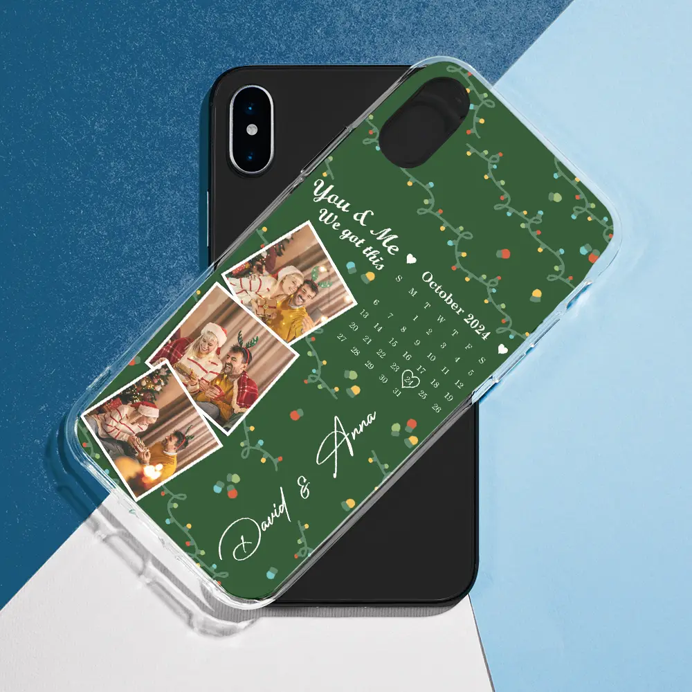 Custom Photo Calendar The Day Our Journey Began Christmas Version - Personalized Clear Phone Case - Image 5